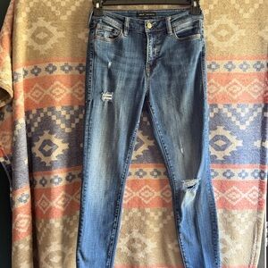 True Religion Women's Light Blue Distressed Skinny Jeans